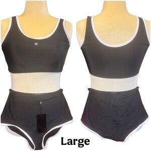 Black and White Two-Piece Swimsuit